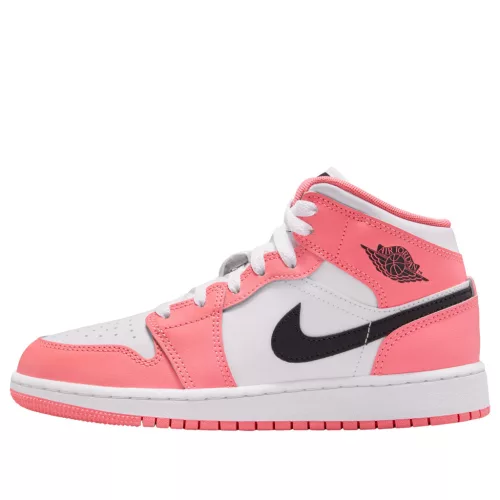 Jordan 1 Mid Pink Gaze (GS) közepes szárú sneaker – termékfotó, oldalnézet