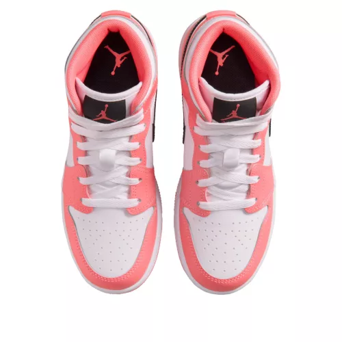 Jordan 1 Mid Pink Gaze (GS) közepes szárú sneaker – termékfotó, oldalnézet