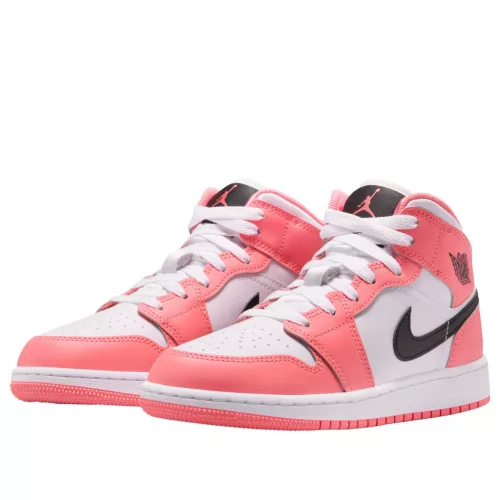 Jordan 1 Mid Pink Gaze (GS) közepes szárú sneaker – termékfotó, oldalnézet