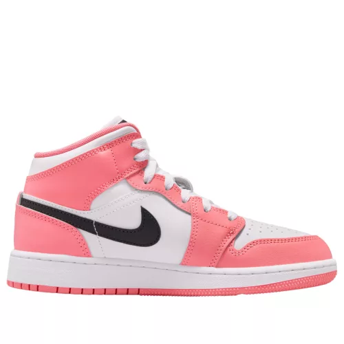Jordan 1 Mid Pink Gaze (GS) közepes szárú sneaker – termékfotó, oldalnézet