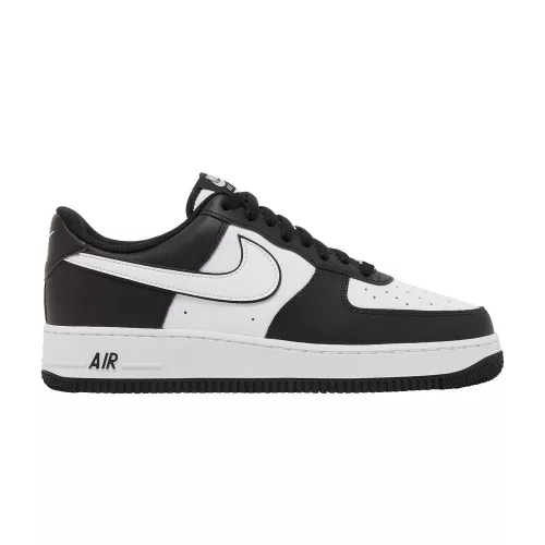 Nike Air Force 1 Low '07 White Swoosh Panda férfi alacsony szárú utcai sneaker fekete fehér