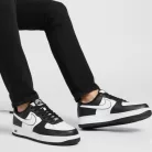 Nike Air Force 1 Low '07 White Swoosh Panda férfi alacsony szárú utcai sneaker fekete fehér