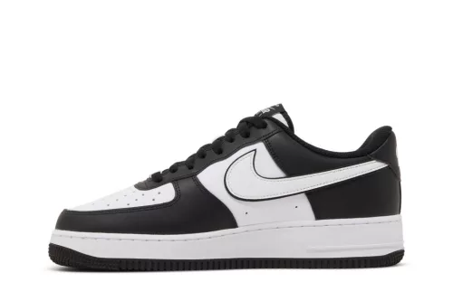 Nike Air Force 1 Low '07 White Swoosh Panda férfi alacsony szárú utcai sneaker fekete fehér