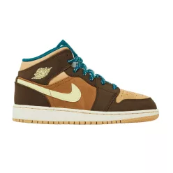 Jordan 1 Mid Cacao Wow (GS) közepes szárú sneaker – termékfotó, oldalnézet