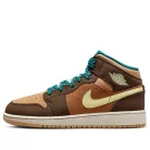Jordan 1 Mid Cacao Wow (GS) közepes szárú sneaker – termékfotó, oldalnézet
