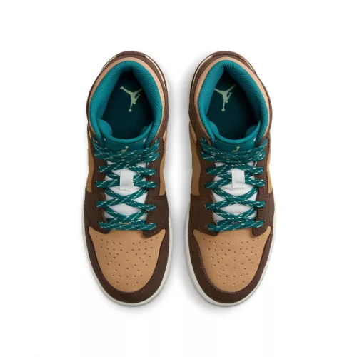 Jordan 1 Mid Cacao Wow (GS) közepes szárú sneaker – termékfotó, oldalnézet