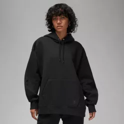 Jordan Flight Fleece Women's Satin-Lined Pullover Hoodie Black – termékfotó, oldalnézet