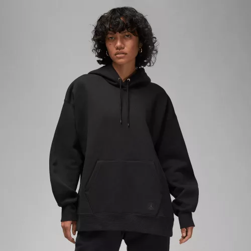 Jordan Flight Fleece Women's Satin-Lined Pullover Hoodie Black – termékfotó, oldalnézet