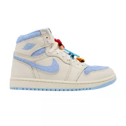 Jordan 1 Retro High OG Pale Ivory Psychic Blue (Women's) magas szárú sneaker – termékfotó, oldalnézet