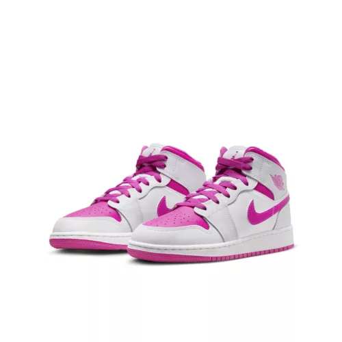 Jordan 1 Mid Fire Pink (GS) közepes szárú sneaker – termékfotó, oldalnézet