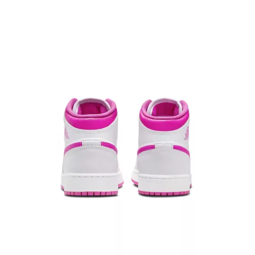 Jordan 1 Mid Fire Pink (GS) közepes szárú sneaker – termékfotó, oldalnézet