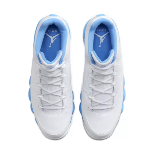 Jordan 9 Retro Low Golf White University Blue alacsony szárú sneaker – termékfotó, oldalnézet