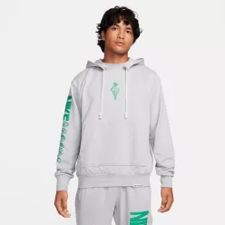 Nike Standard Issue Men's Dri-FIT Pullover Hoodie Wolf Grey/Stadium Green – termékfotó, oldalnézet