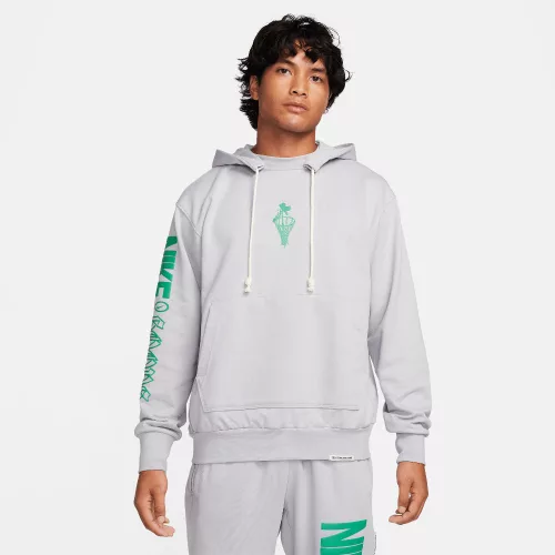 Nike Standard Issue Men's Dri-FIT Pullover Hoodie Wolf Grey/Stadium Green – termékfotó, oldalnézet