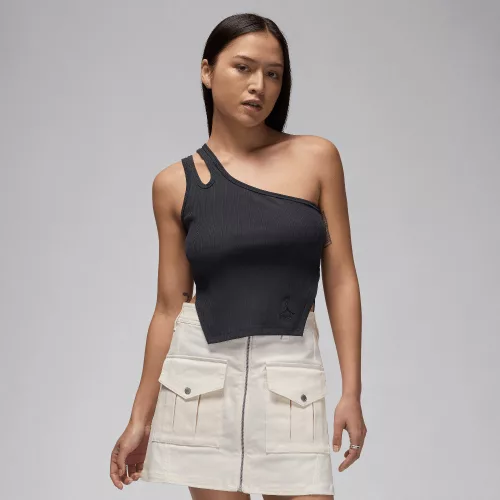 Jordan Women's Asymmetrical Ribbed Tank Off Noir – termékfotó, oldalnézet