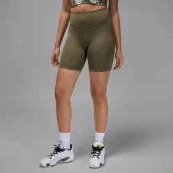 Jordan Sport Women's High-Waisted 7" Bike Shorts Medium Olive/White – termékfotó, oldalnézet