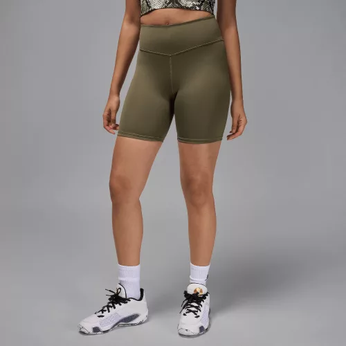 Jordan Sport Women's High-Waisted 7" Bike Shorts Medium Olive/White – termékfotó, oldalnézet