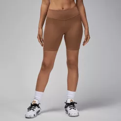 Jordan Sport Women's High-Waisted 7" Bike Shorts Archaeo Brown/White – termékfotó, oldalnézet