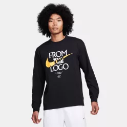Nike Max90 Men's Long-Sleeve Basketball T-Shirt Black – termékfotó, oldalnézet