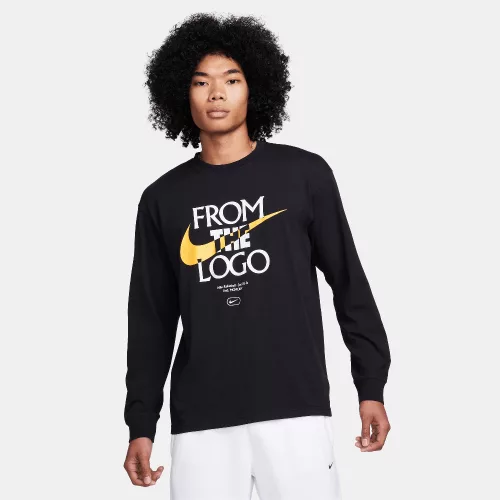 Nike Max90 Men's Long-Sleeve Basketball T-Shirt Black – termékfotó, oldalnézet