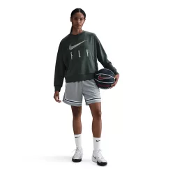 Nike Swoosh Fly Women's Dri-FIT French Terry Crew-Neck Basketball Sweatshirt Vintage Green/Jade Horizon/White – termékfotó, oldalnézet