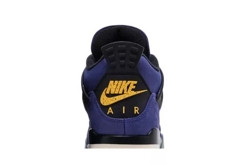 Jordan 4 Retro Lakers alacsony szárú sneaker – termékfotó, oldalnézet