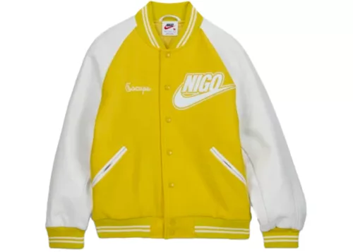Nike x Nigo NRG Varsity Jacket Yellow – termékfotó, oldalnézet