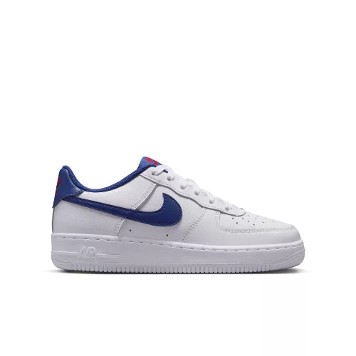 Nike Air Force 1 White Deep Royal Blue GS alacsony szárú sneaker – termékfotó, oldalnézet