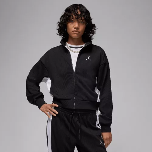 Jordan Women's Knit Jacket Black/White/White – termékfotó, oldalnézet
