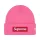 Supreme New Era Box Logo Beanie 'Magenta' – termékfotó, oldalnézet