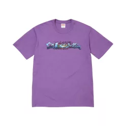 Supreme Tag Tee 'Purple' – termékfotó, oldalnézet