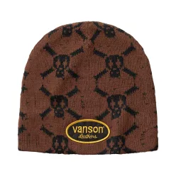   Supreme x Vanson Leathers Skull Beanie 'Brown' uniszex sapka barna