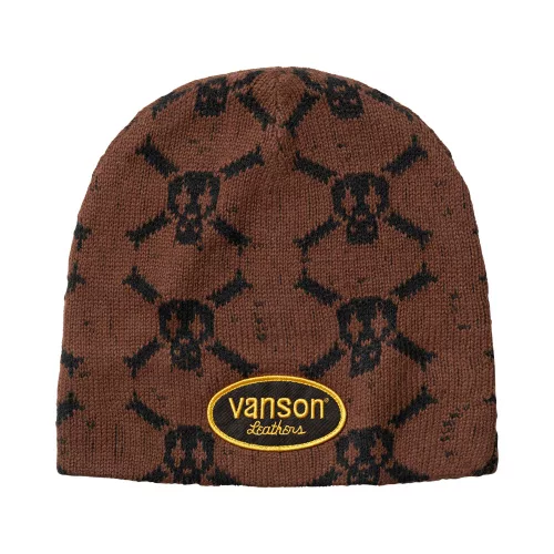 Supreme x Vanson Leathers Skull Beanie 'Brown' uniszex sapka barna