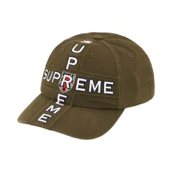 Supreme Cross 6-Panel 'Olive' uniszex sapka olíva