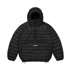   Supreme Micro Down Half Zip Hooded Pullover 'Black' uniszex pulóver fekete