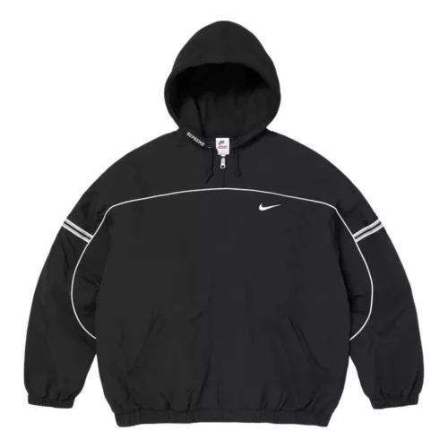 Supreme x Nike Nylon Hooded Jacket 'Black' uniszex kabát fekete
