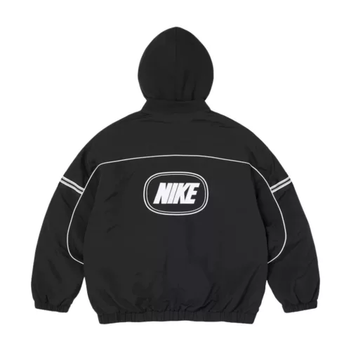 Supreme x Nike Nylon Hooded Jacket 'Black' uniszex kabát fekete