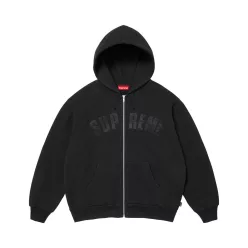   Supreme Arc Thermal Lined Zip Up Hooded Sweatshirt 'Black' uniszex pulóver fekete