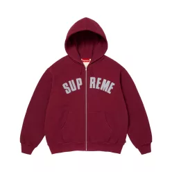   Supreme Arc Thermal Lined Zip Up Hooded Sweatshirt 'Cardinal' uniszex pulóver piros