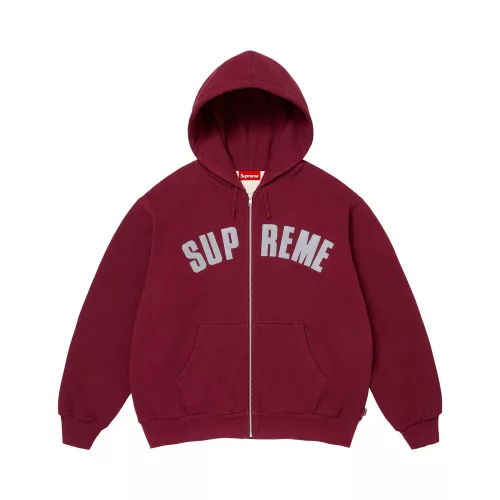 Supreme Arc Thermal Lined Zip Up Hooded Sweatshirt 'Cardinal' uniszex pulóver piros