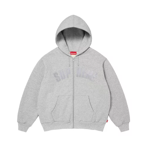 Supreme Arc Thermal Lined Zip Up Hooded Sweatshirt 'Heather Grey' uniszex pulóver szürke