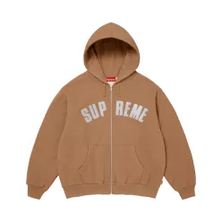   Supreme Arc Thermal Lined Zip Up Hooded Sweatshirt 'Light Brown' uniszex pulóver világosbarna