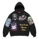Supreme Stickers Hooded Sweatshirt Black uniszex pulóver fekete