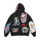 Supreme Stickers Hooded Sweatshirt Black uniszex pulóver fekete