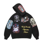 Supreme Stickers Hooded Sweatshirt Black uniszex pulóver fekete
