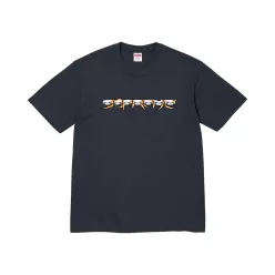 Supreme Skulls Spellout Tee 'Navy' – termékfotó, oldalnézet