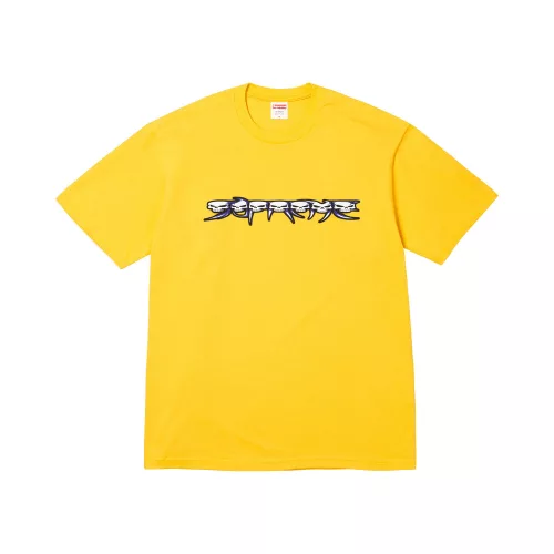 Supreme Skulls Spellout Tee 'Yellow' – termékfotó, oldalnézet