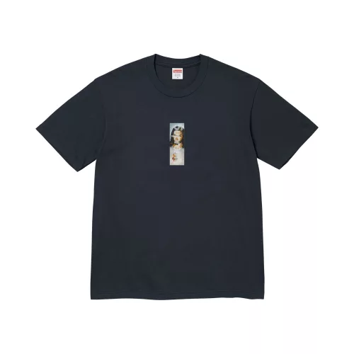 Supreme Prayer Card Box Logo Tee 'Navy' – termékfotó, oldalnézet