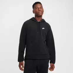 Nike Club Winterized Pullover Hoodie Black/White – termékfotó, oldalnézet