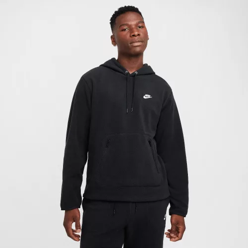 Nike Club Winterized Pullover Hoodie Black/White – termékfotó, oldalnézet